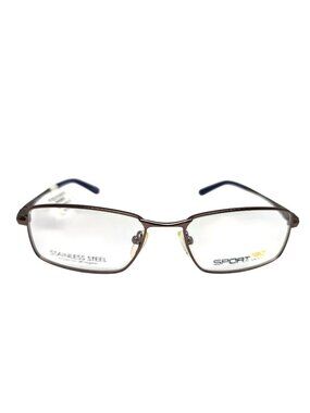 Adolfo Sport180 Stainless Steel Eyeglasses Bronze/Blue 50-16-130 Rectangle Frame